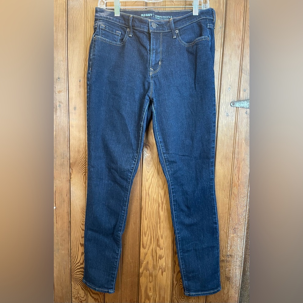 ⭐️Old Navy Womens Curvy Skinny Jeans Size 18 Dark Wash Denim Mid Rise